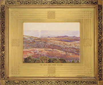 William Holman Hunt Painting - El Mar Muerto desde Siloé El británico William Holman Hunt
